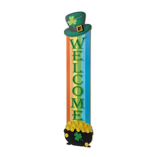 Glitzhome® 42" St. Patrick's Wooden Rainbow & Pot of Gold Porch Décor